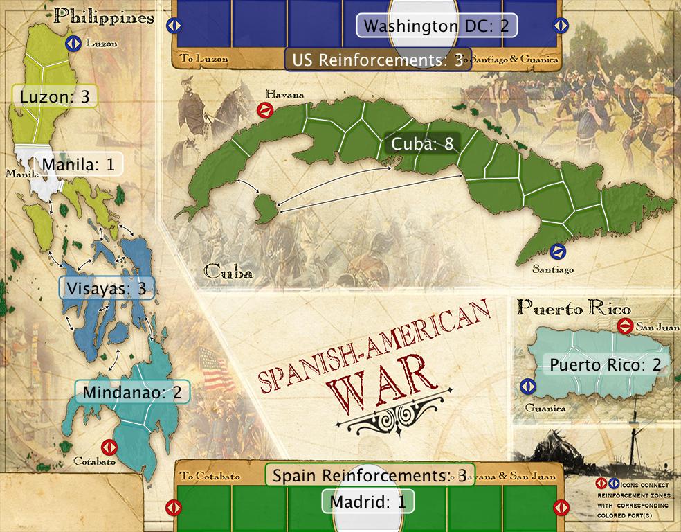 Spanish American War Map Maping Resources